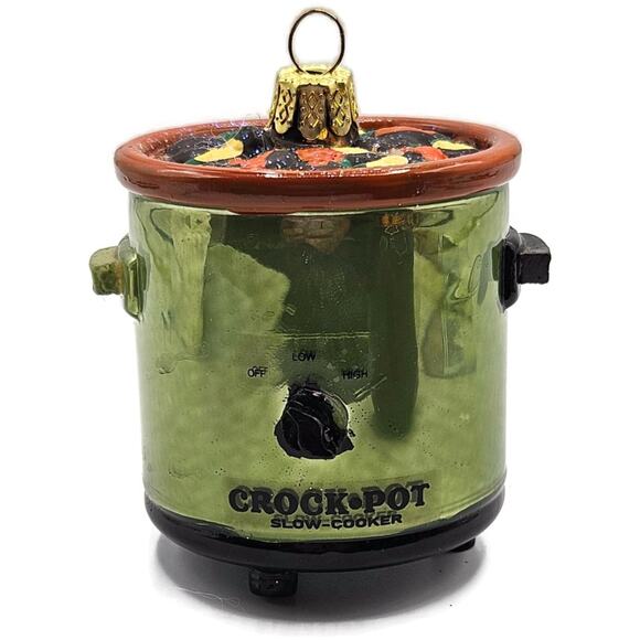 Crock Pot Slow Cooker Kitchen Ornament Cody Foster Glass Christmas Decoration - Picture 1 of 8